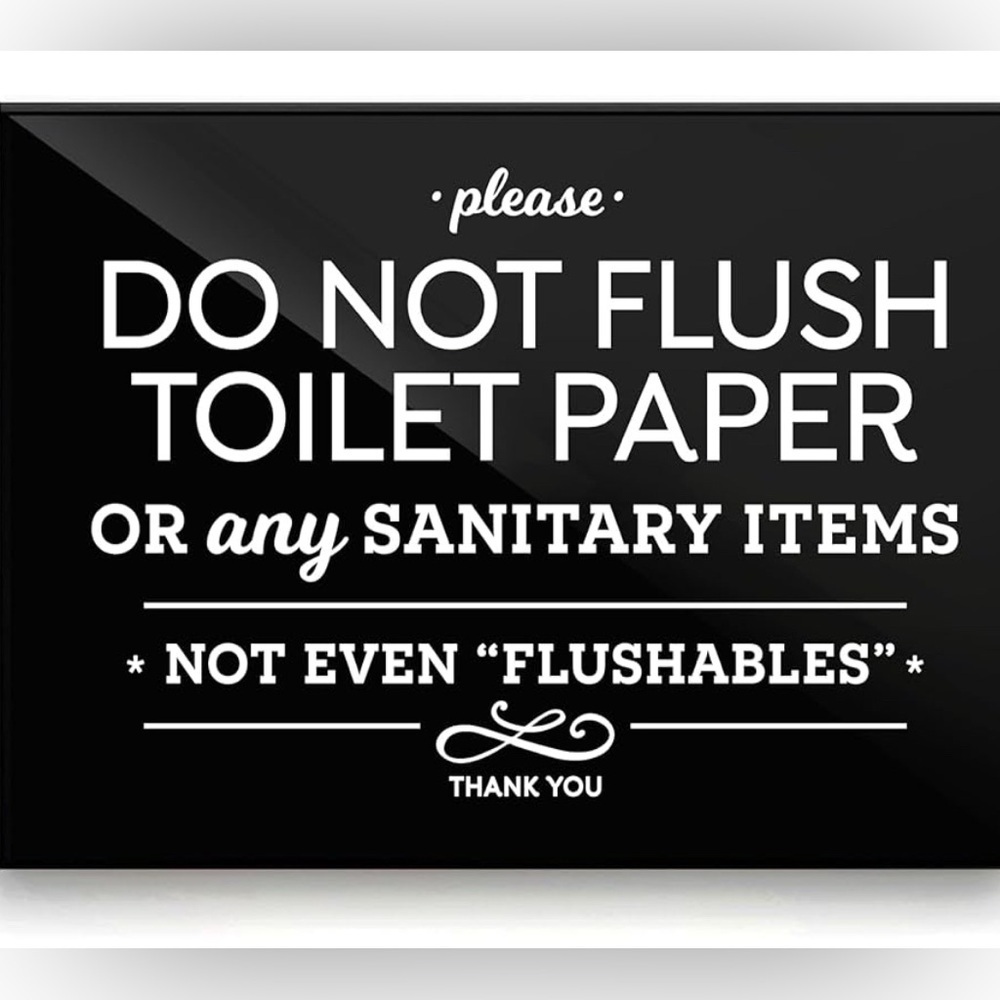 Black and White Bathroom Sign/ home or business use.